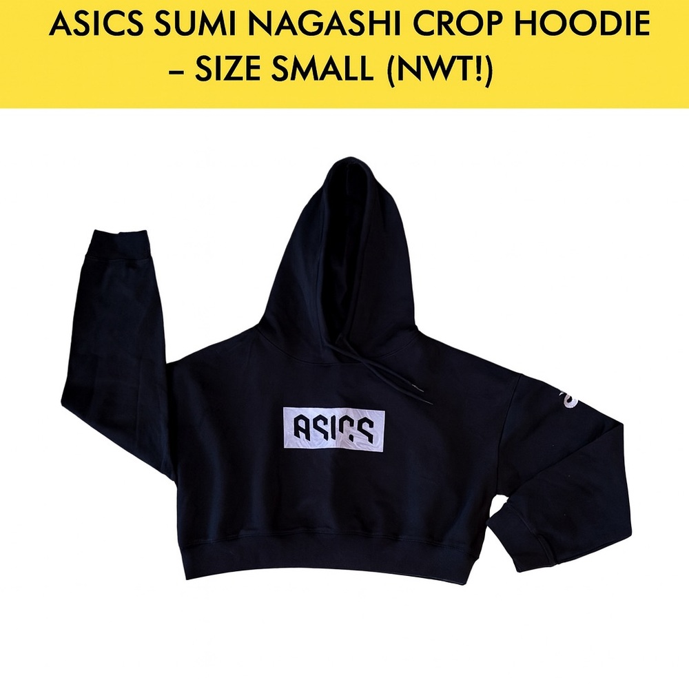 ASICS Black Hoodie with Logo. Size Sm. NWT